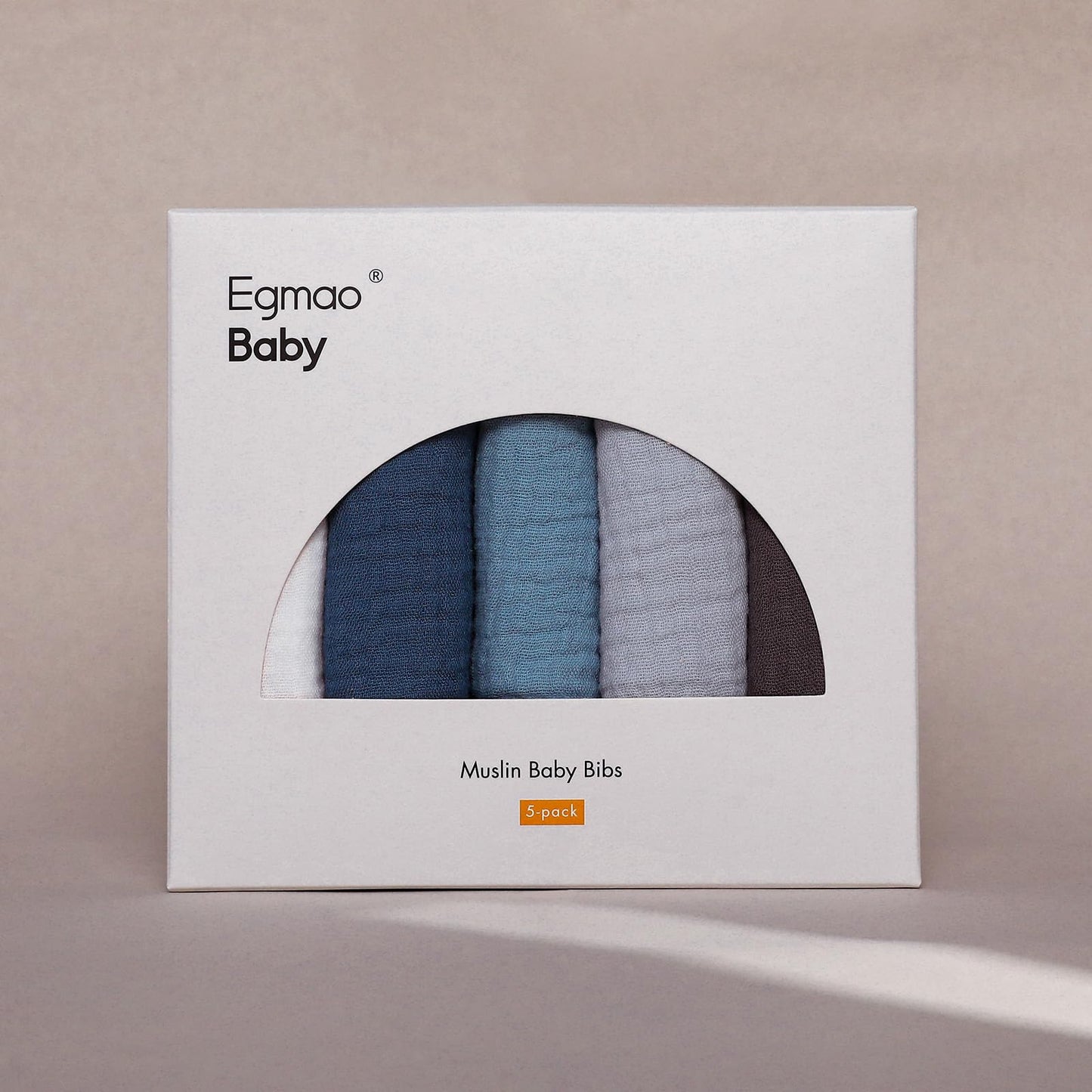 Egmao Baby bandana bibs displayed on a baby model