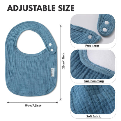 Absorbent fleece backing on Egmao Baby muslin bibs