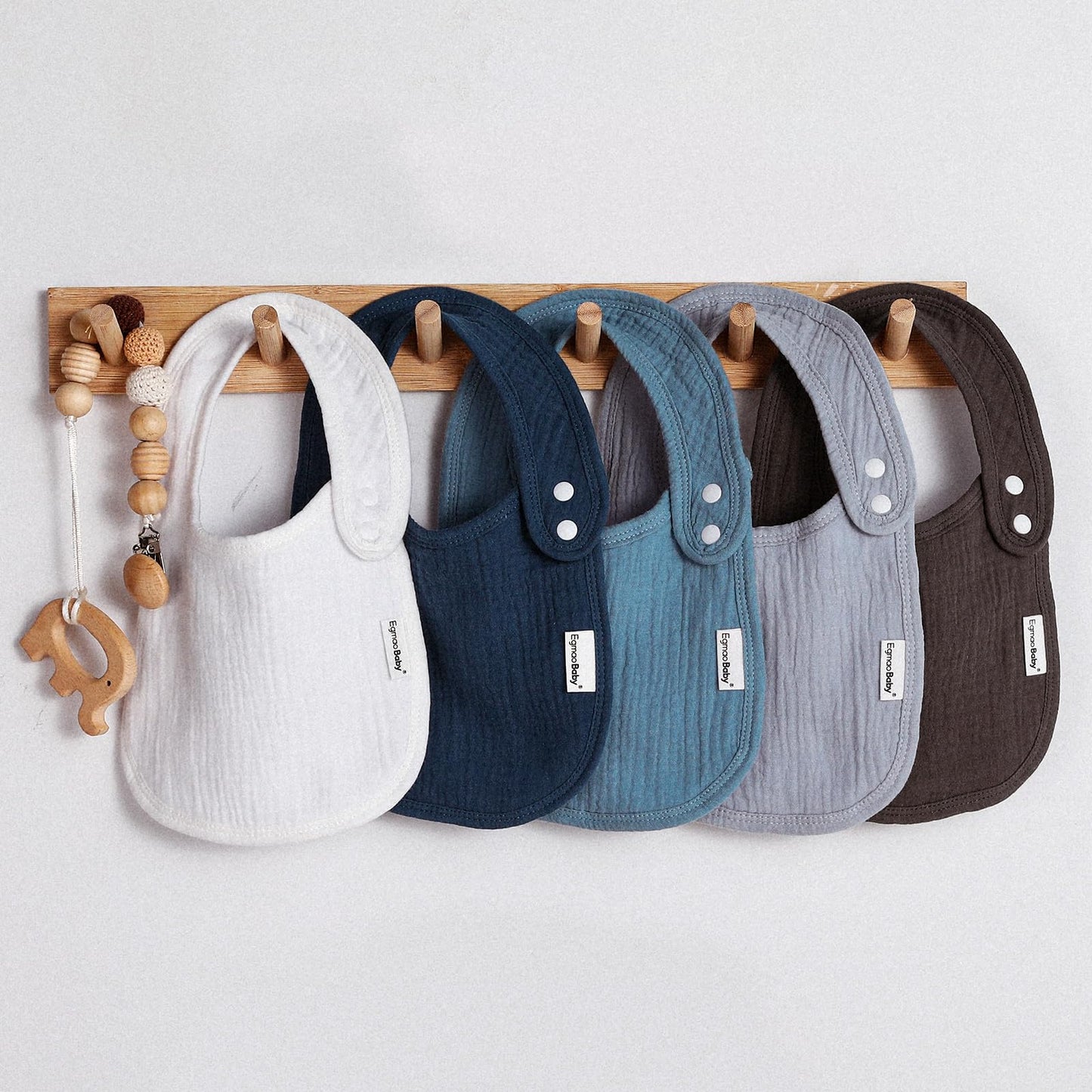 Egmao Baby bibs folded for storage and travel