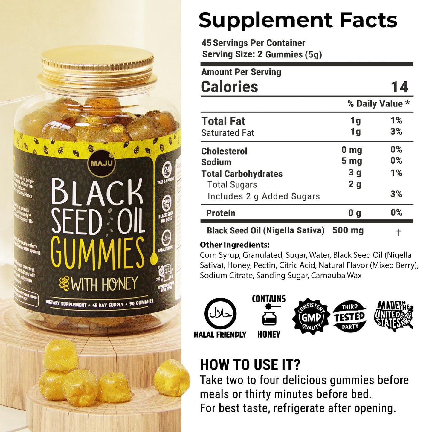 Maju Superfoods non GMO black seed oil supplement with cinnamon extract