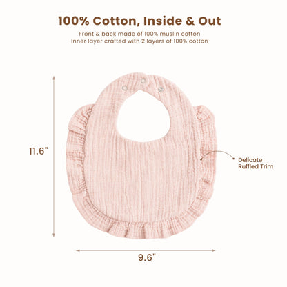 Konssy baby bibs worn by a toddler to show adjustable fit