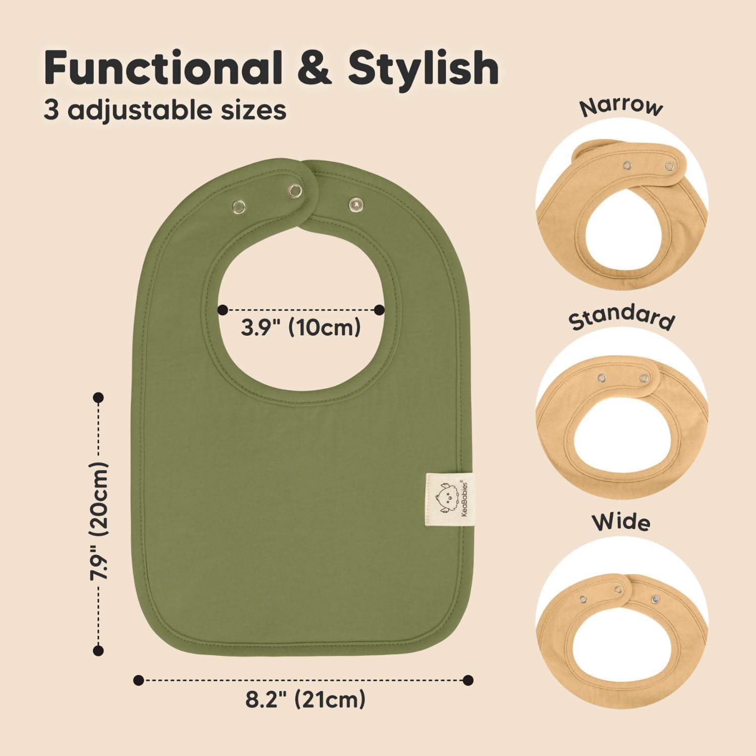 Close up of KeaBabies organic baby bibs showing soft texture