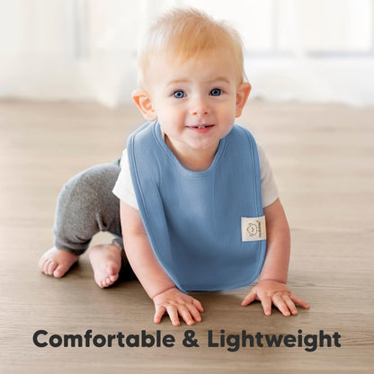 Detailed view of the water-resistant fleece backing on KeaBabies bibs