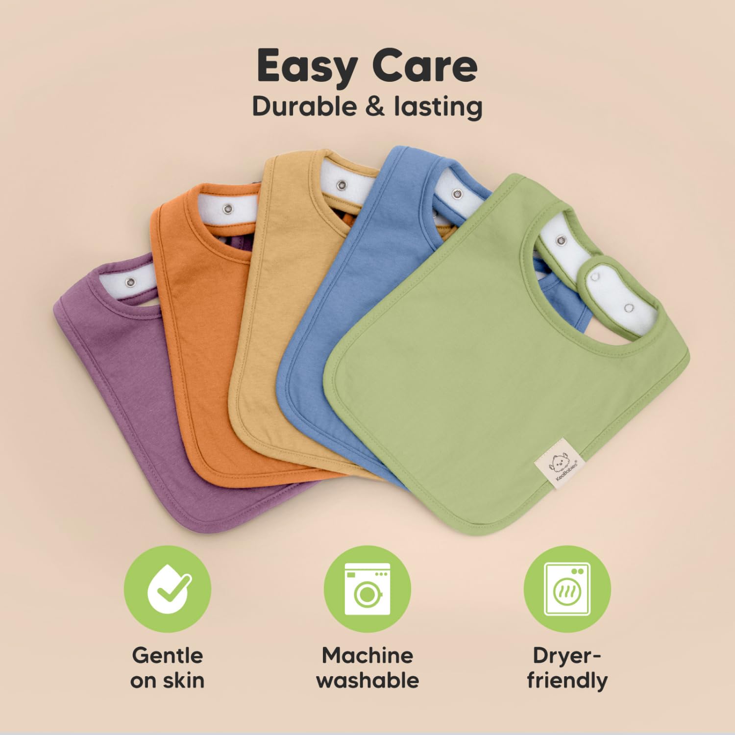 Child wearing KeaBabies absorbent organic bib for teething