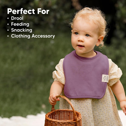 Lifestyle shot of KeaBabies baby bibs in assorted Cruise colors