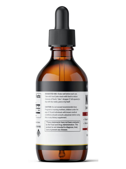 The Healthy Life 4 ME Vitamin B3 dietary supplement bottle placed elegantly to display the 60 days supply details.
