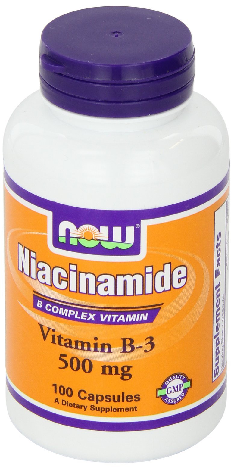 NOW Foods Niacinamide cellular energy support vegetarian capsules packaging