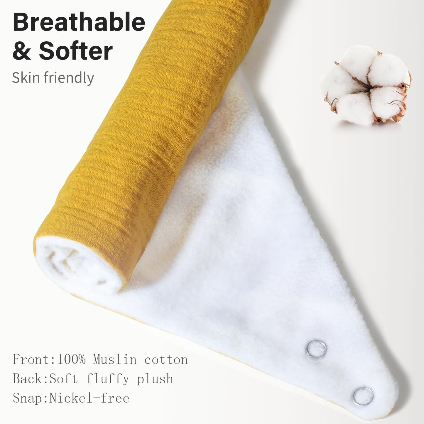 Soft triangular cotton baby bibs set of six