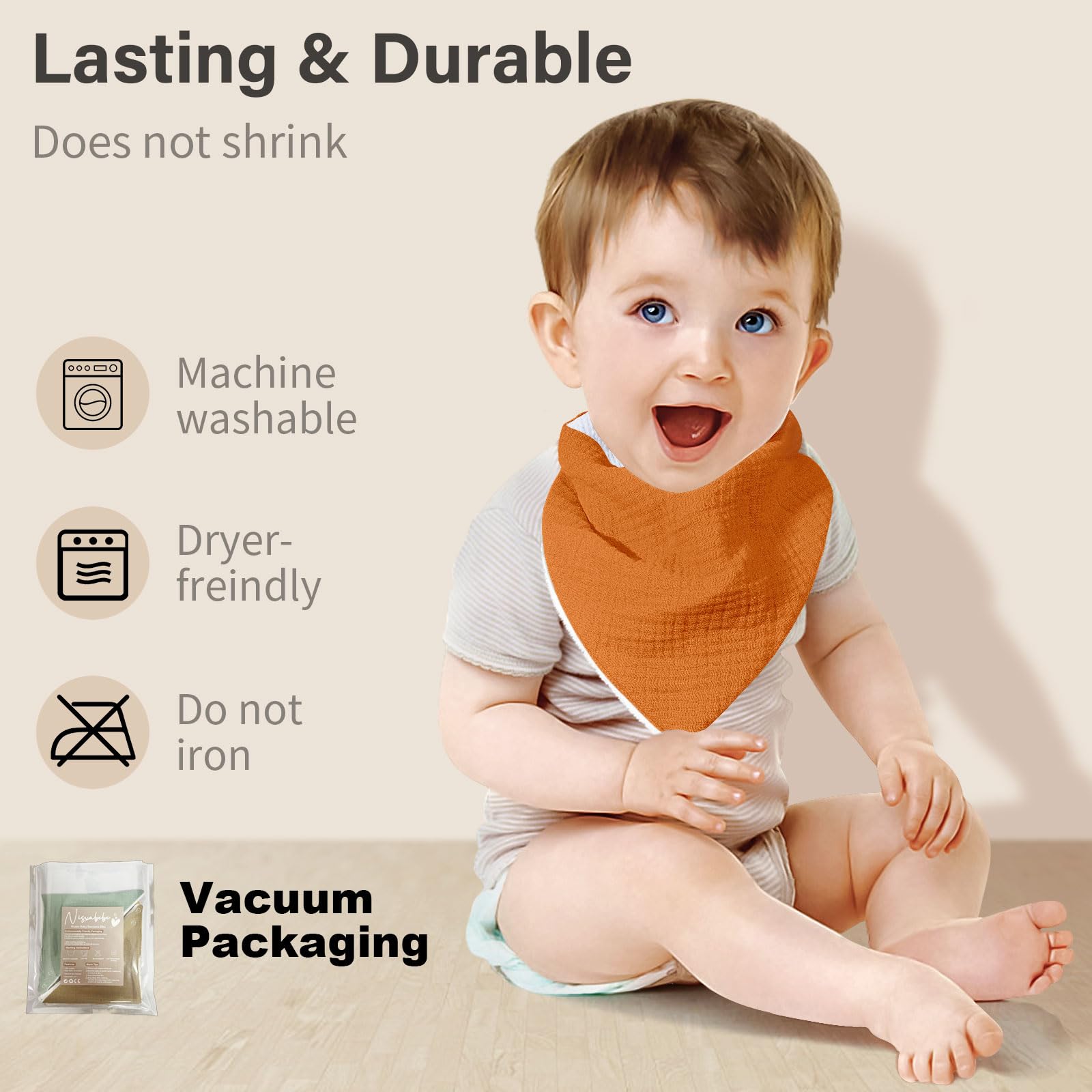 High quality muslin fabric texture for baby bibs