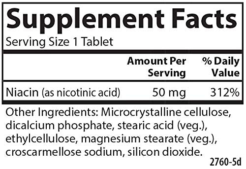 Carlson Vitamin B3 50 mg tablets displayed next to the premium supplement bottle packaging.