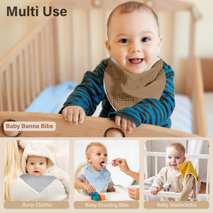 Nisxabebe infant teething bibs worn by baby