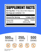 BulkSupplements pure unflavored niacin powder texture close up showing clean raw ingredient consistency