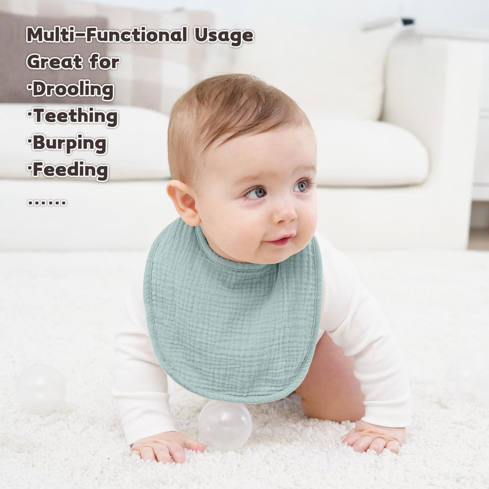Unisex colors of Susurration baby drool bibs collection