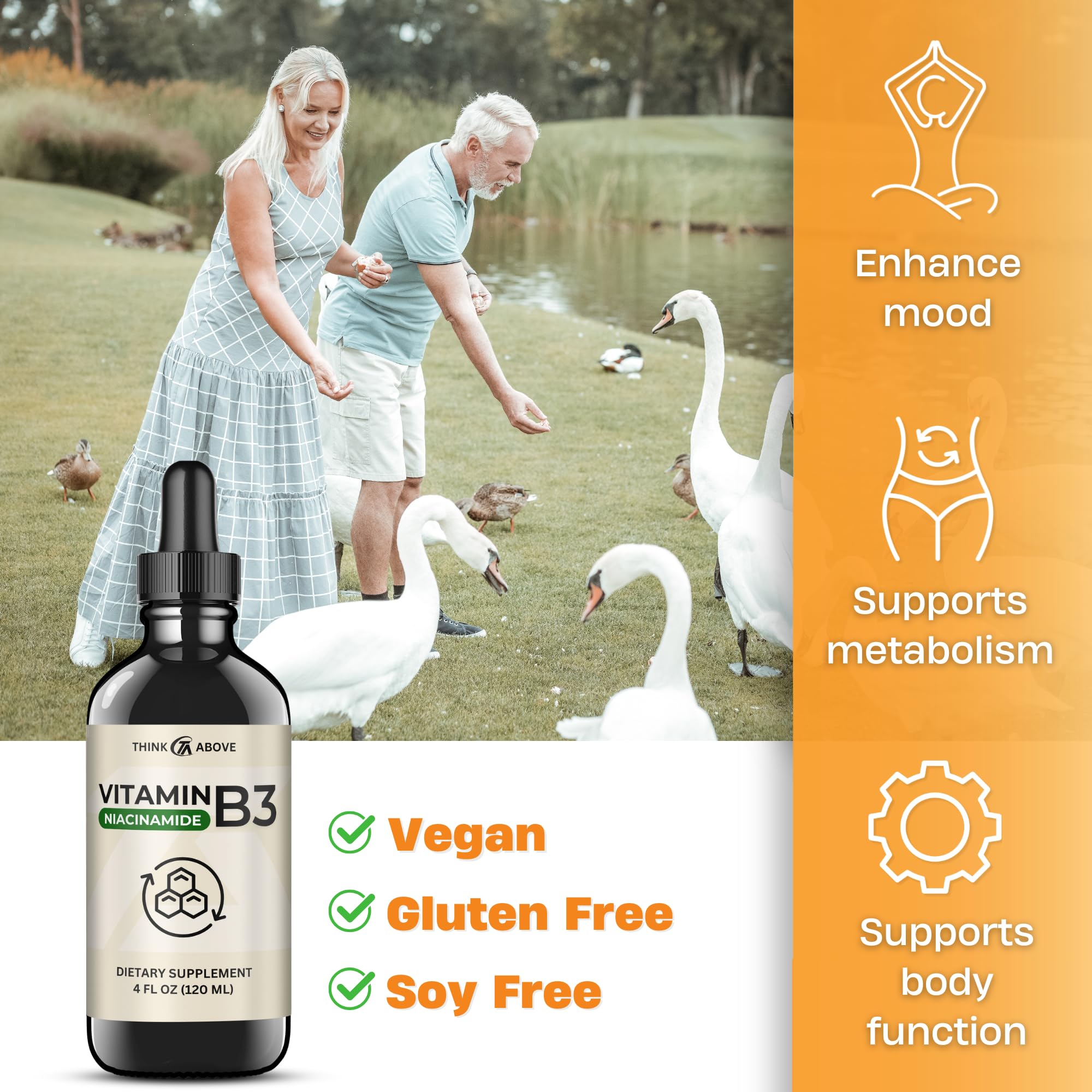 Think Above non flush vitamin B3 drops for energy and skin wellness