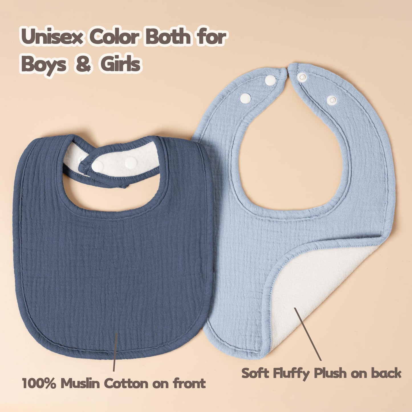 Pack of 6 Susurration muslin bibs for newborns