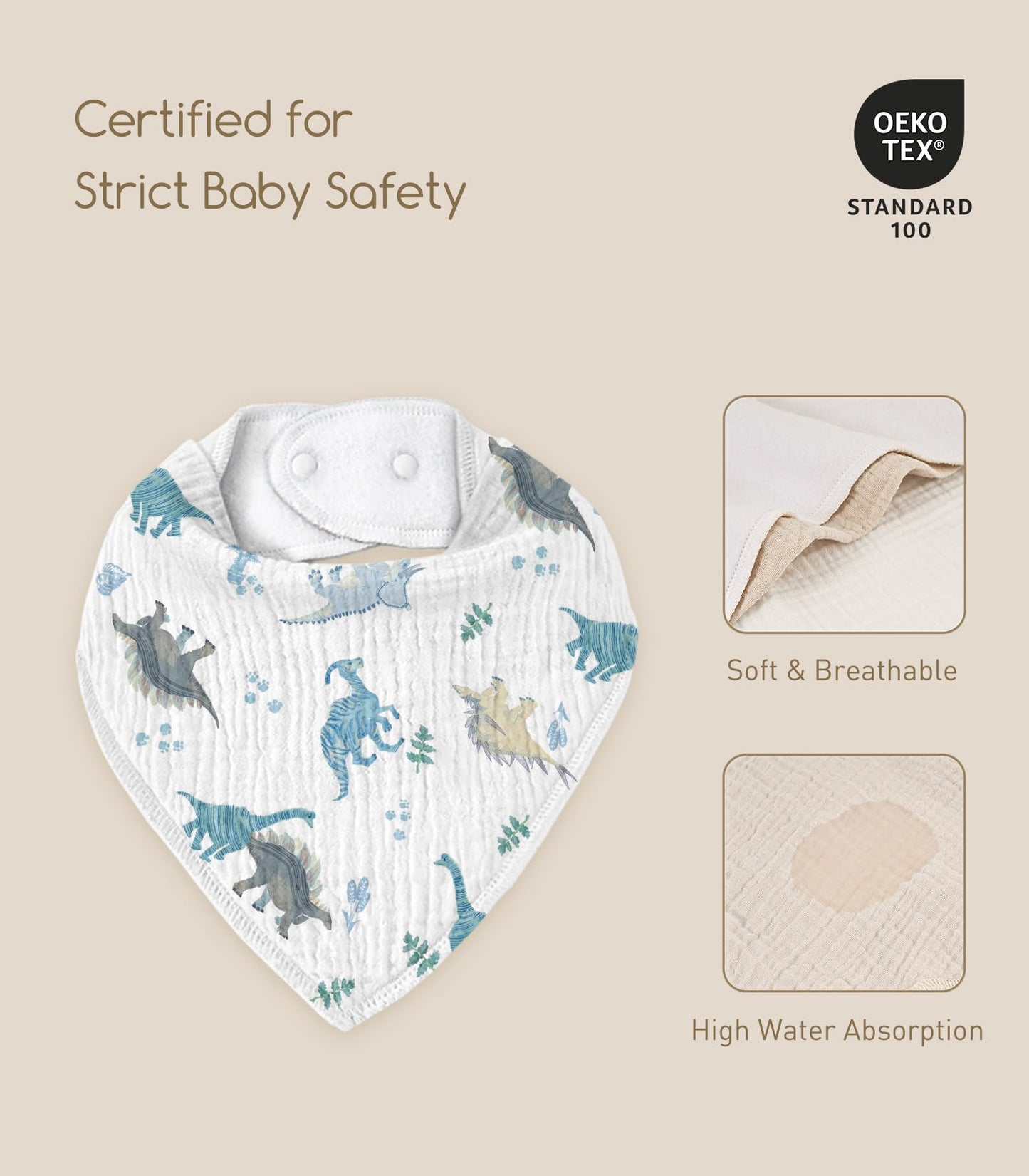 Civarua Kids muslin bibs showing soft texture