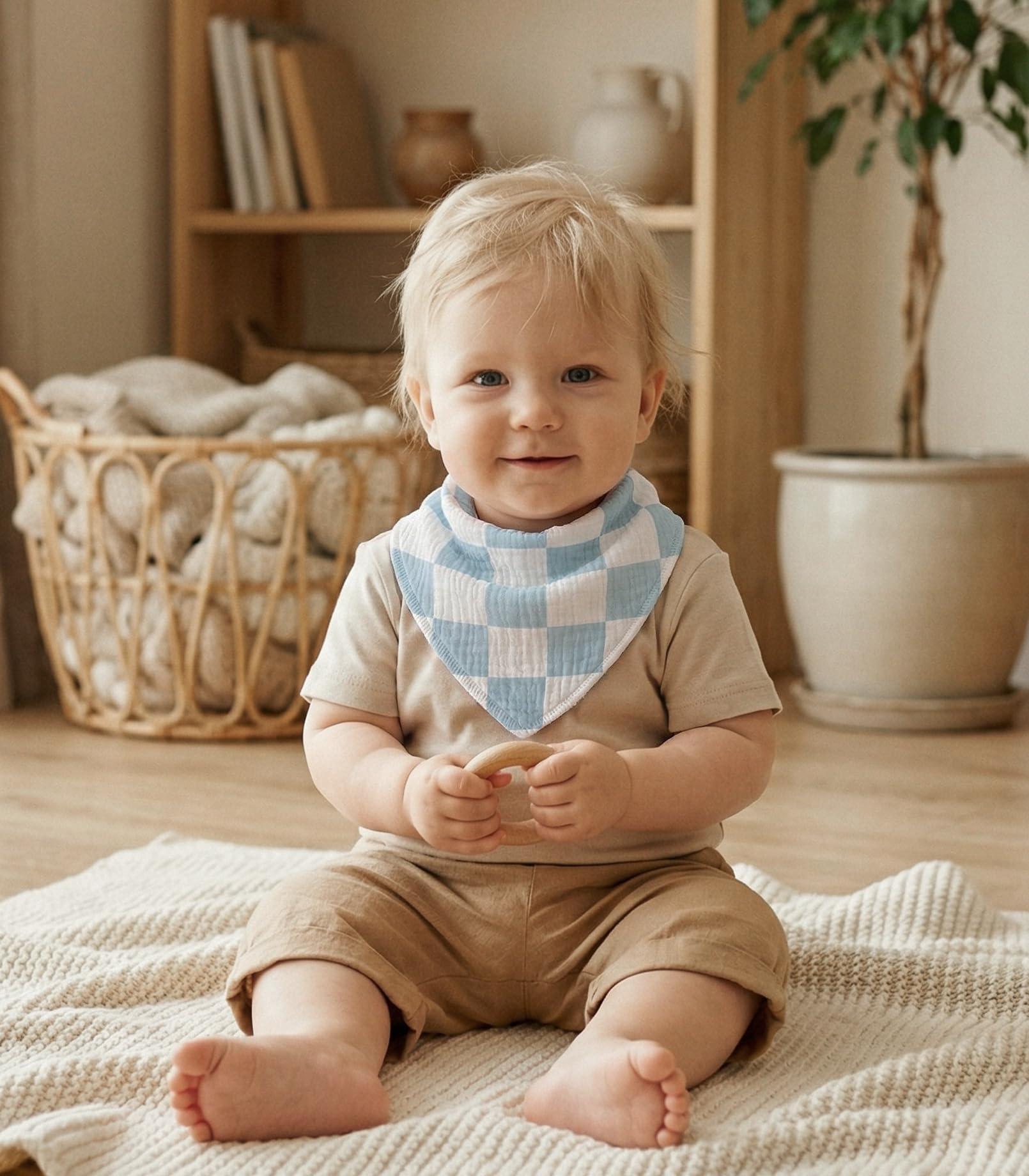 Back side of Civarua Kids absorbent muslin bib