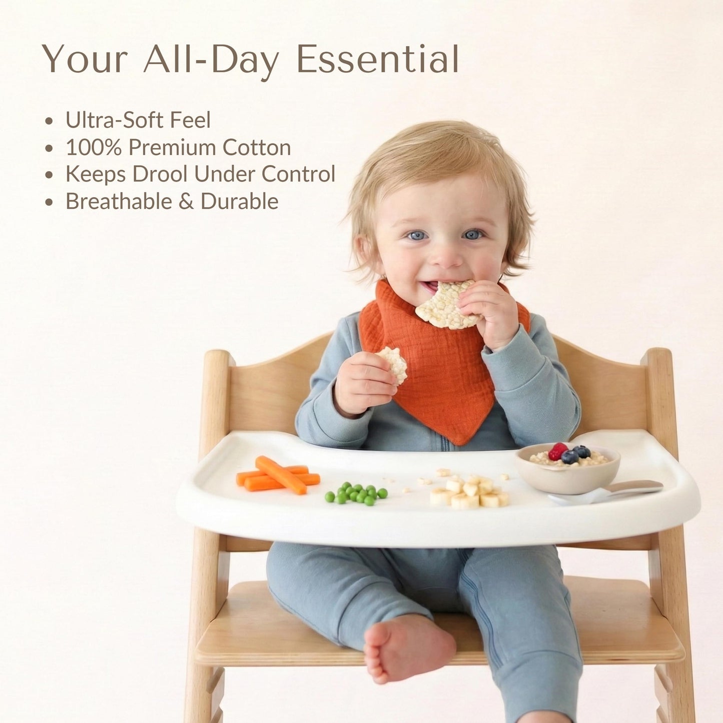 Packaging of Konssy 10 pack muslin baby bibs set