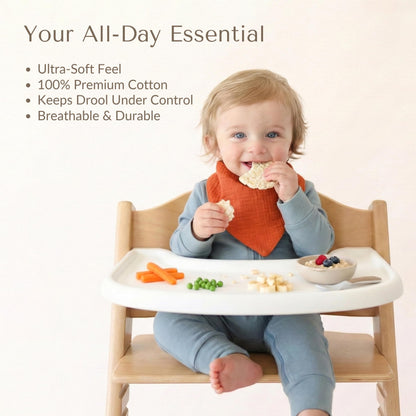 Packaging of Konssy 10 pack muslin baby bibs set