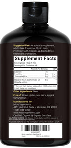 Micro Ingredients black seed oil nutrition facts label