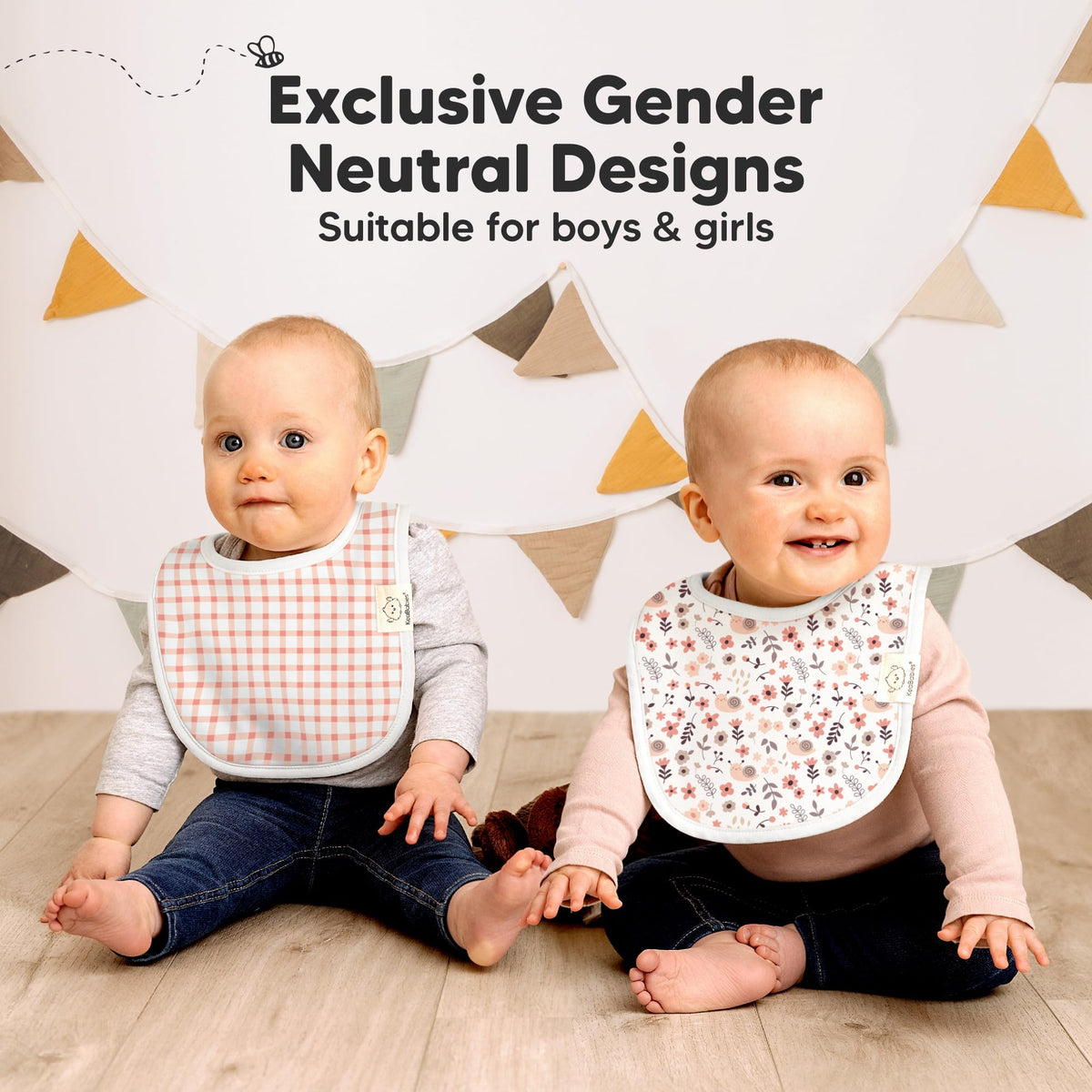KeaBabies baby bib folded to show thickness and texture