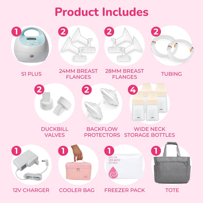 Spectra S1 Plus portable breast pump with accessories