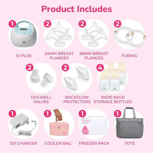 Spectra S1 Plus portable breast pump with accessories