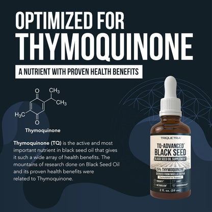 Supplement facts and dosage instructions for Triquetra Health Nigella Sativa extract.