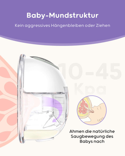 Nuliie S32 breast pump showing 4 modes and 9 suction level LED display