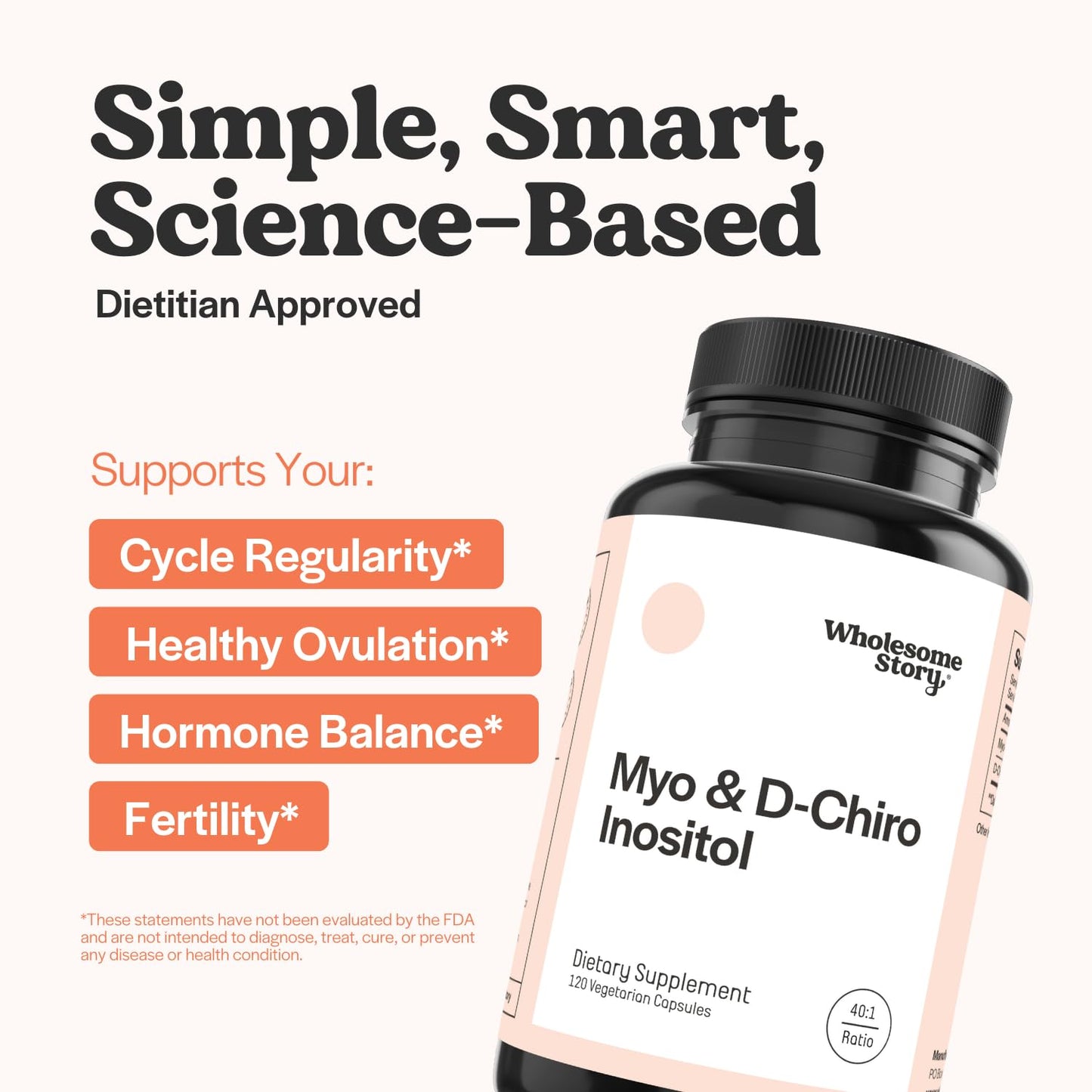Wholesome Story 120 vegetarian capsules supplement label details