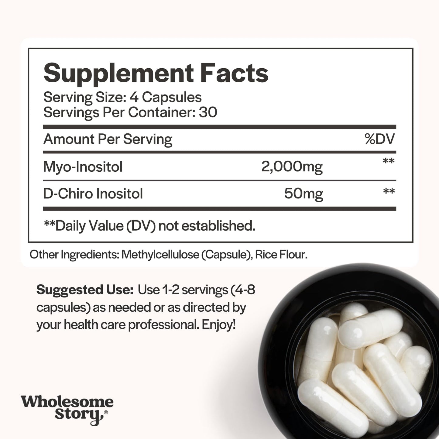 Wholesome Story hormone balance supplement bottle side view