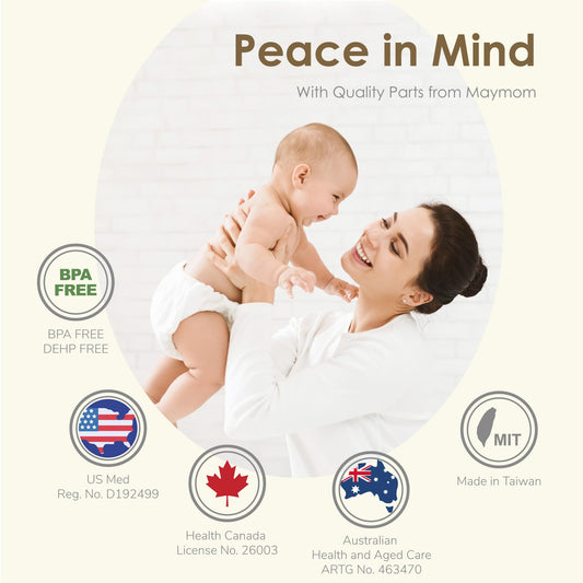 Side view of Maymom 15mm breast pump flange accessory