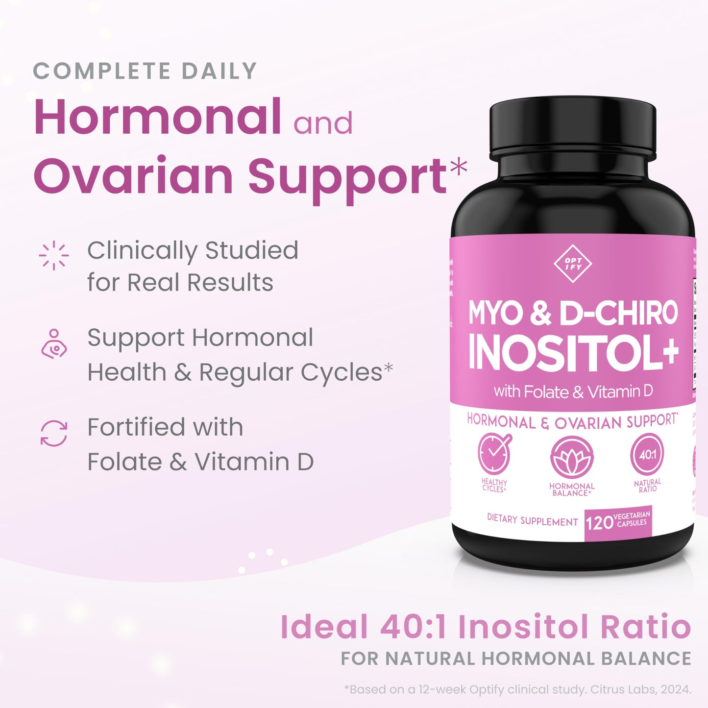 Optify 40 to 1 ratio hormonal balance supplement bottle