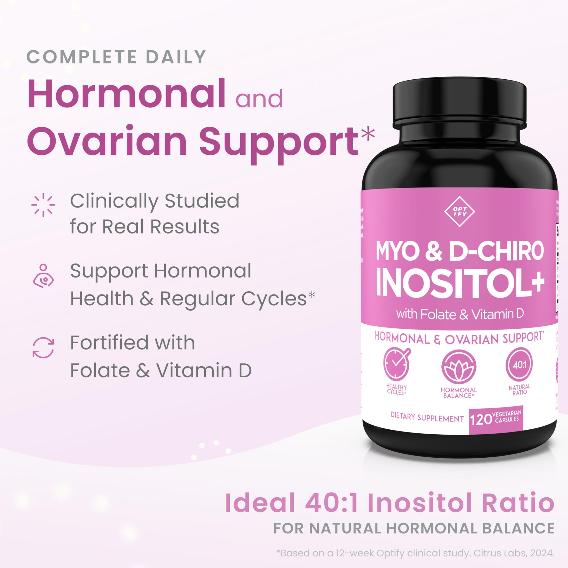 Optify 40 to 1 ratio hormonal balance supplement bottle
