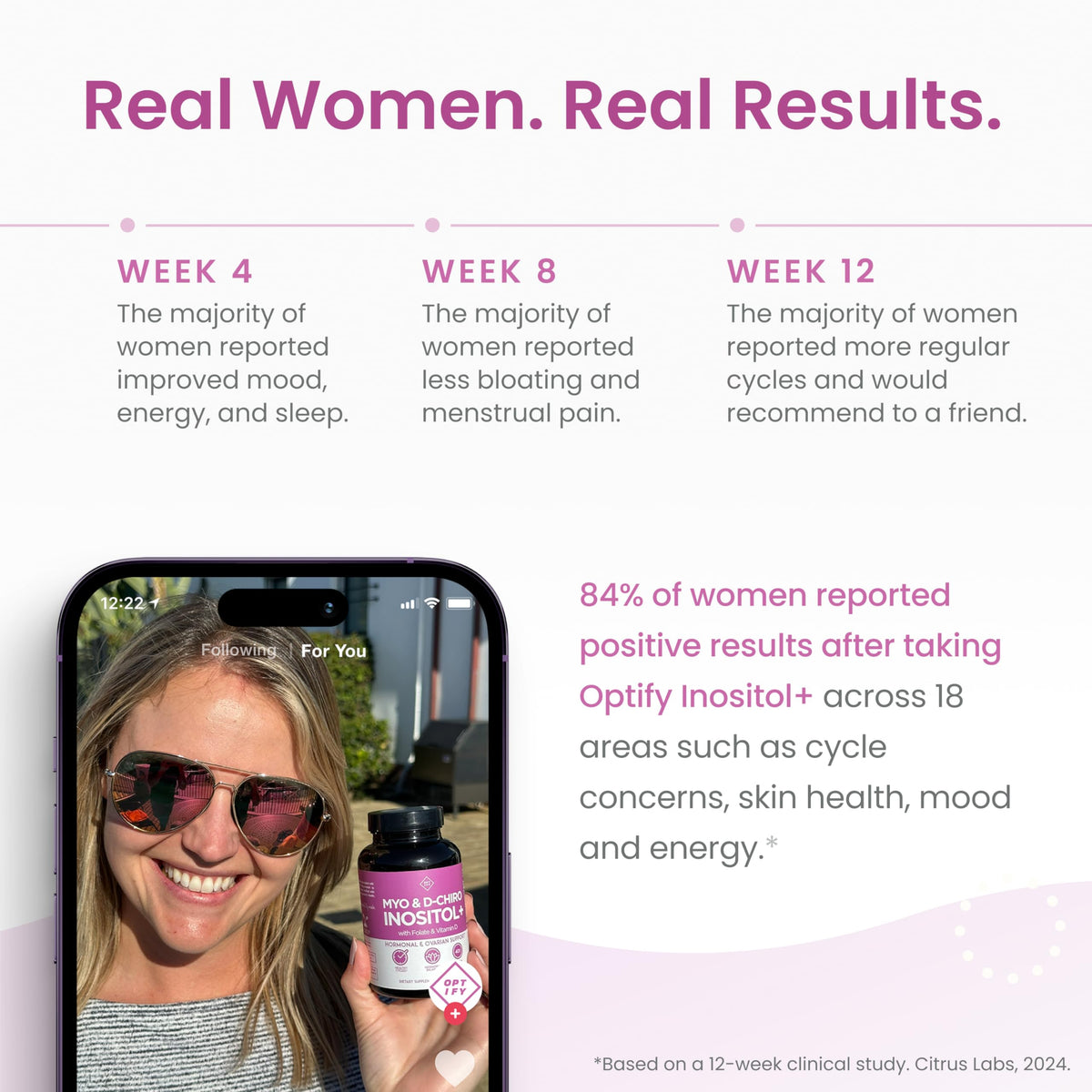 Vegetarian Optify Inositol 120 count bottle for ovarian health