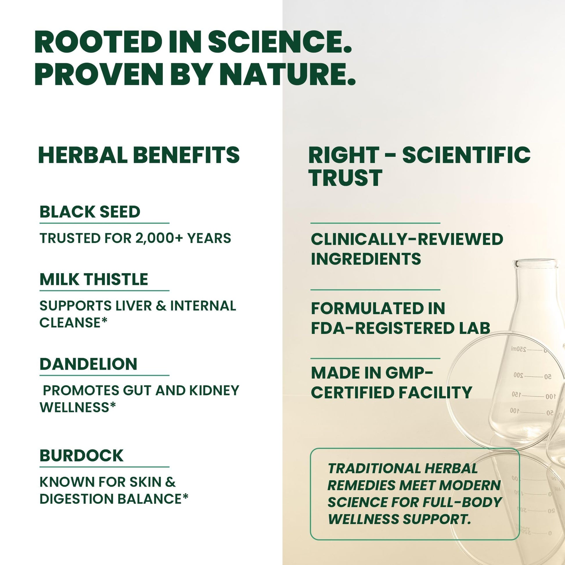 Close up view of the vegan and non GMO seals on Serene Herbs supplement bottle