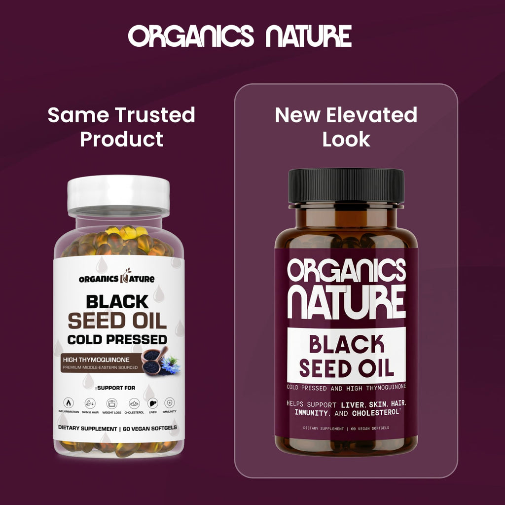 Close up of cold pressed black seed oil vegan softgels