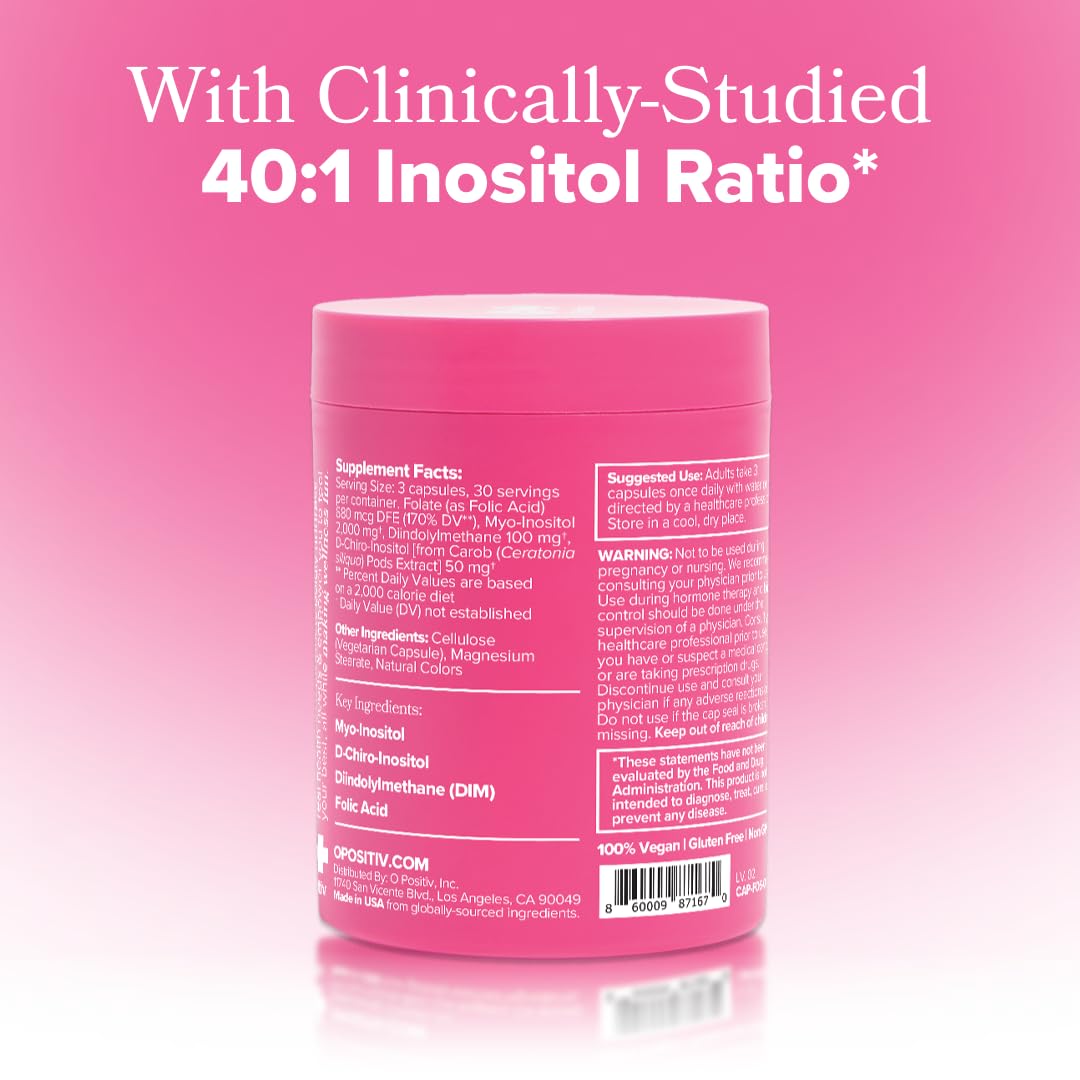 O Positiv FLO 40 to 1 inositol ratio women health supplement bottle
