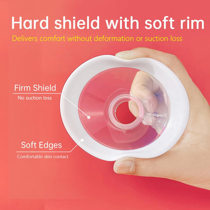 Top view of PumpMom breast shield for Spectra pump