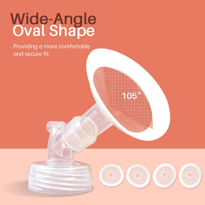 Two PumpMom breast shields and two valves in original packaging