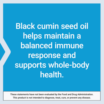 Premium organic Nigella sativa oil capsules for whole-body wellness packaging details