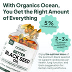 Organics Ocean Better Black Seed Oil cold pressed softgels close up