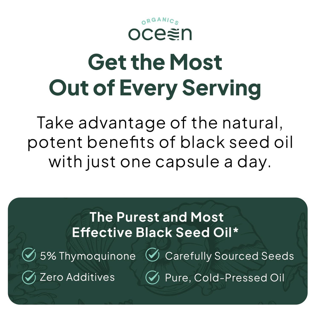 Organics Ocean Better Black Seed Oil bulk supply bottle display