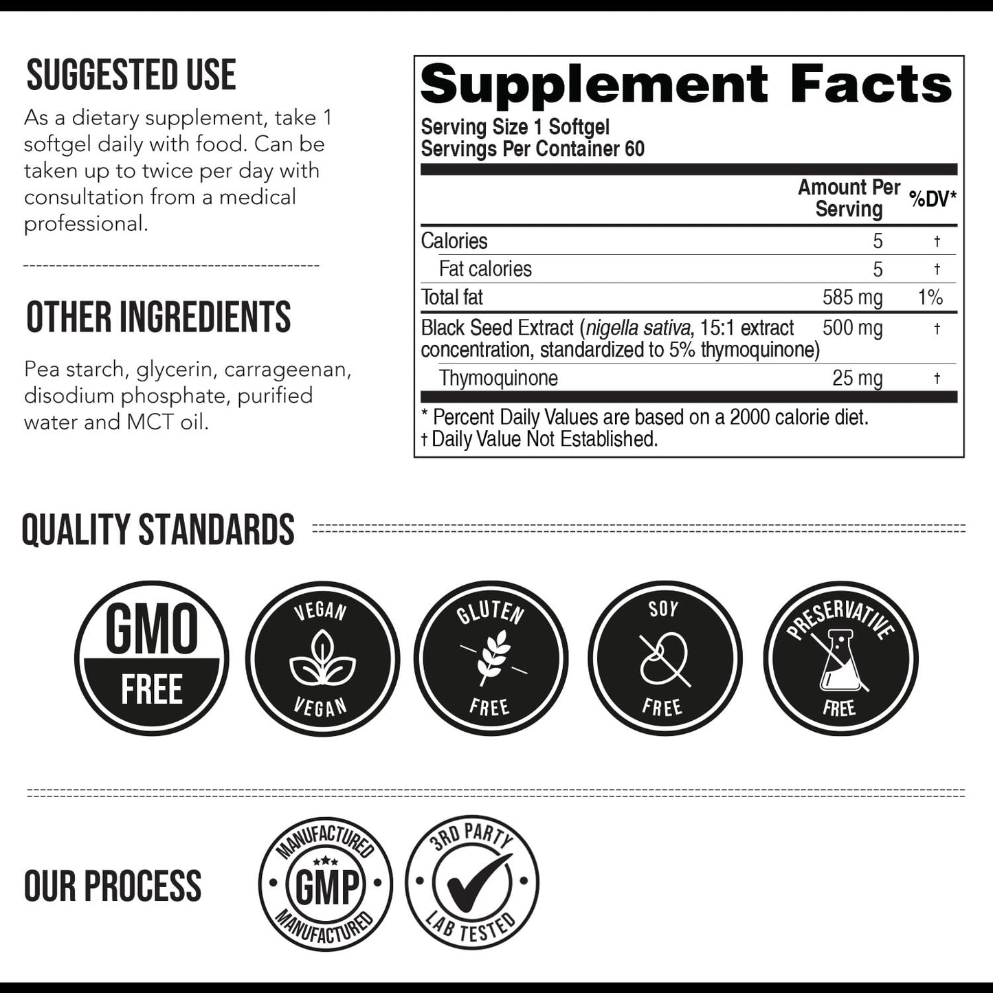 High potency 15 to 1 concentrate black cumin seed oil vegan capsules by Triquetra Health