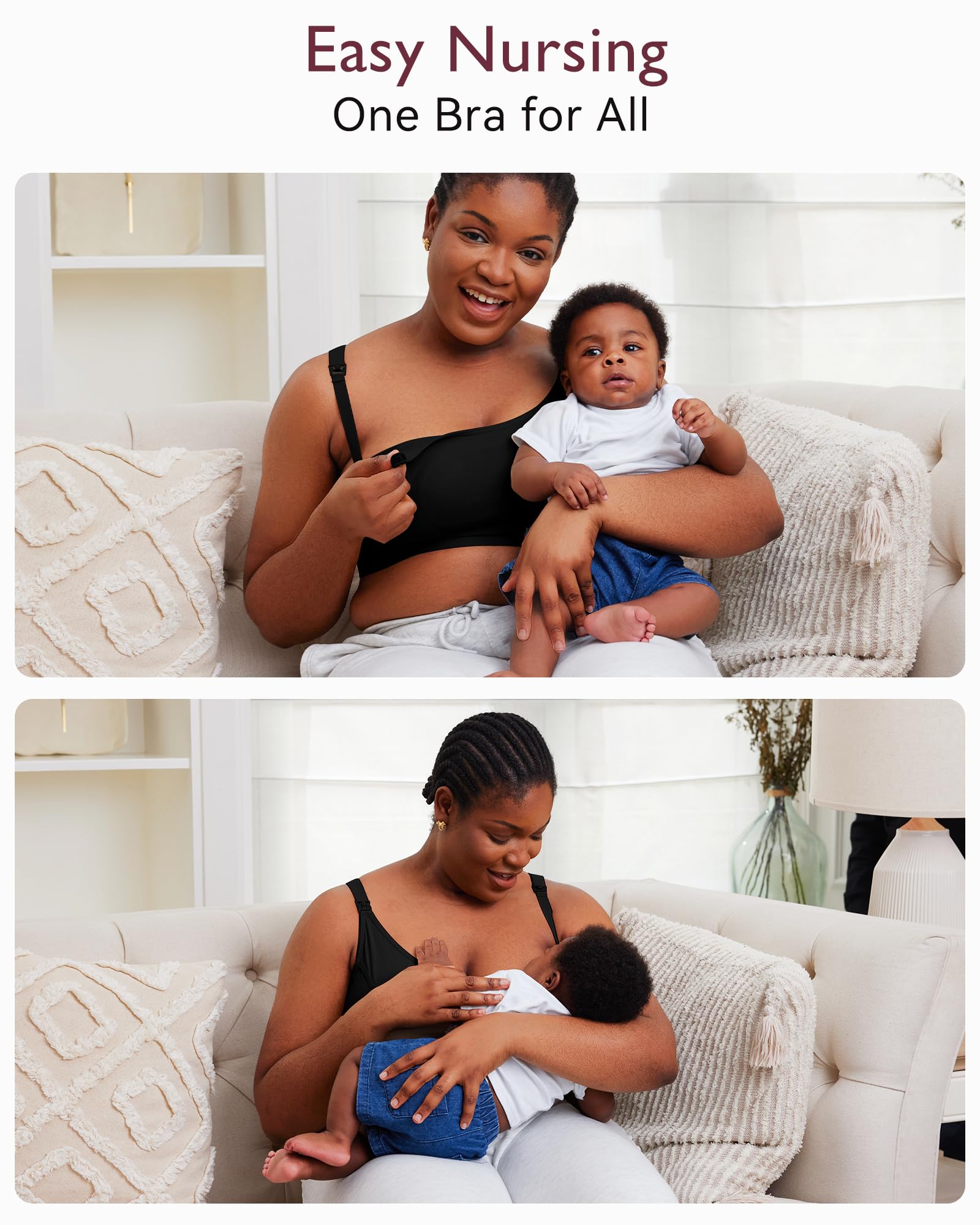Close up of Momcozy bra nursing clip functionality