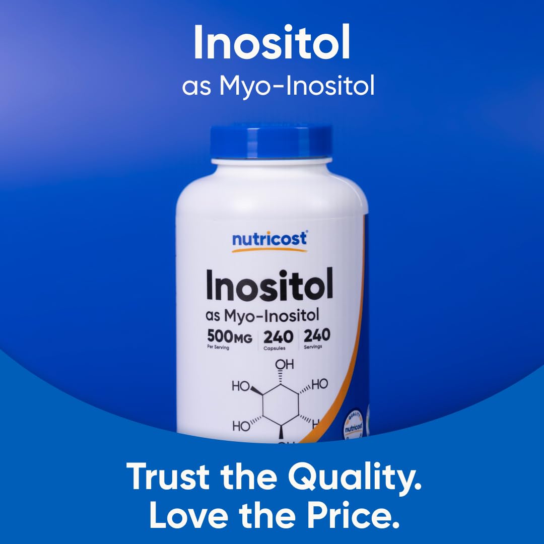 Top view of Nutricost Inositol dietary supplement bottle cap