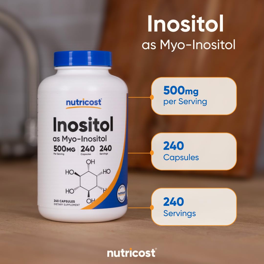 Nutricost Inositol 240 capsule count branding on bottle