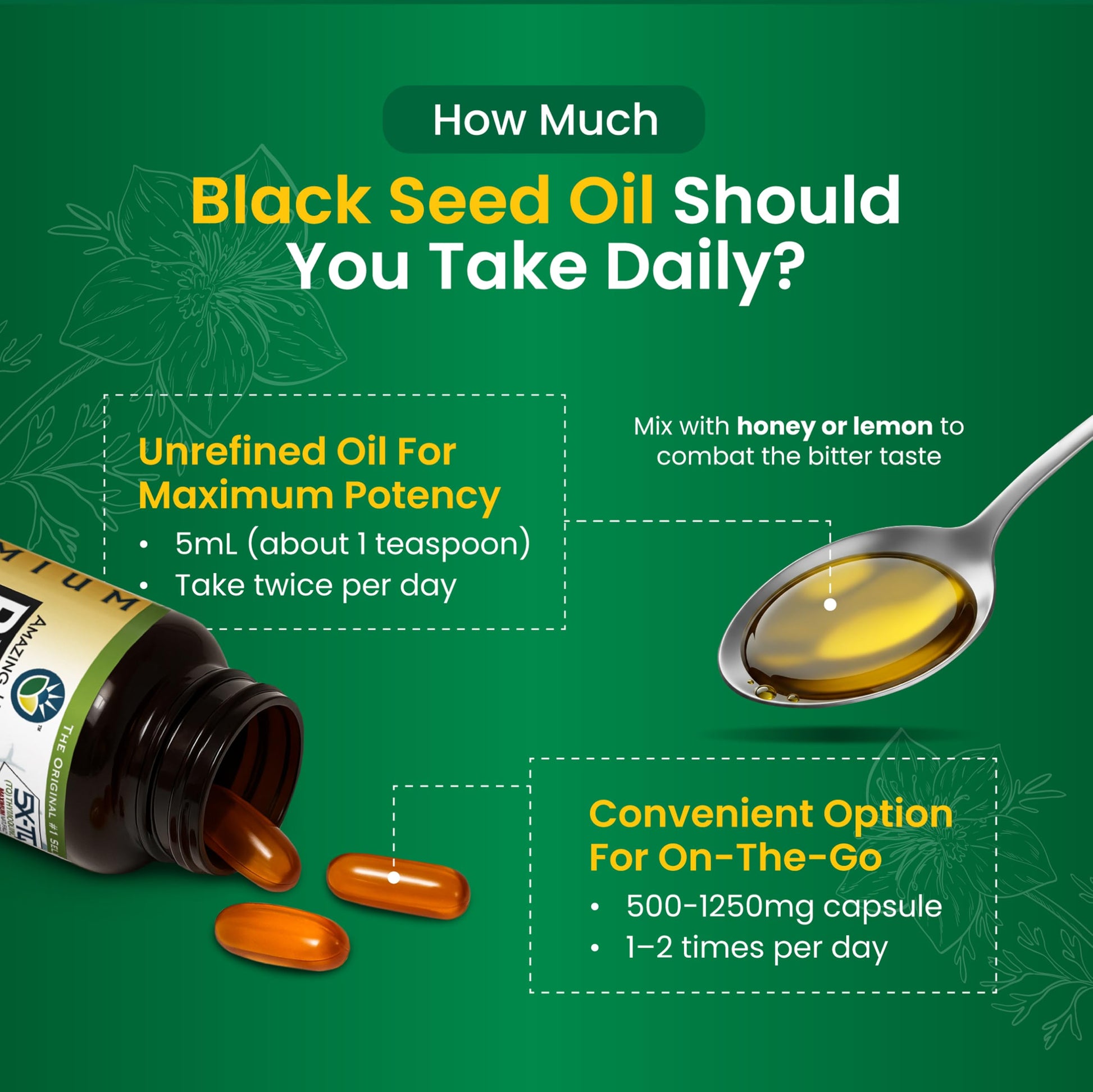 Authentic USA imported Amazing Herbs black cumin seed oil protective seal and secure packaging details