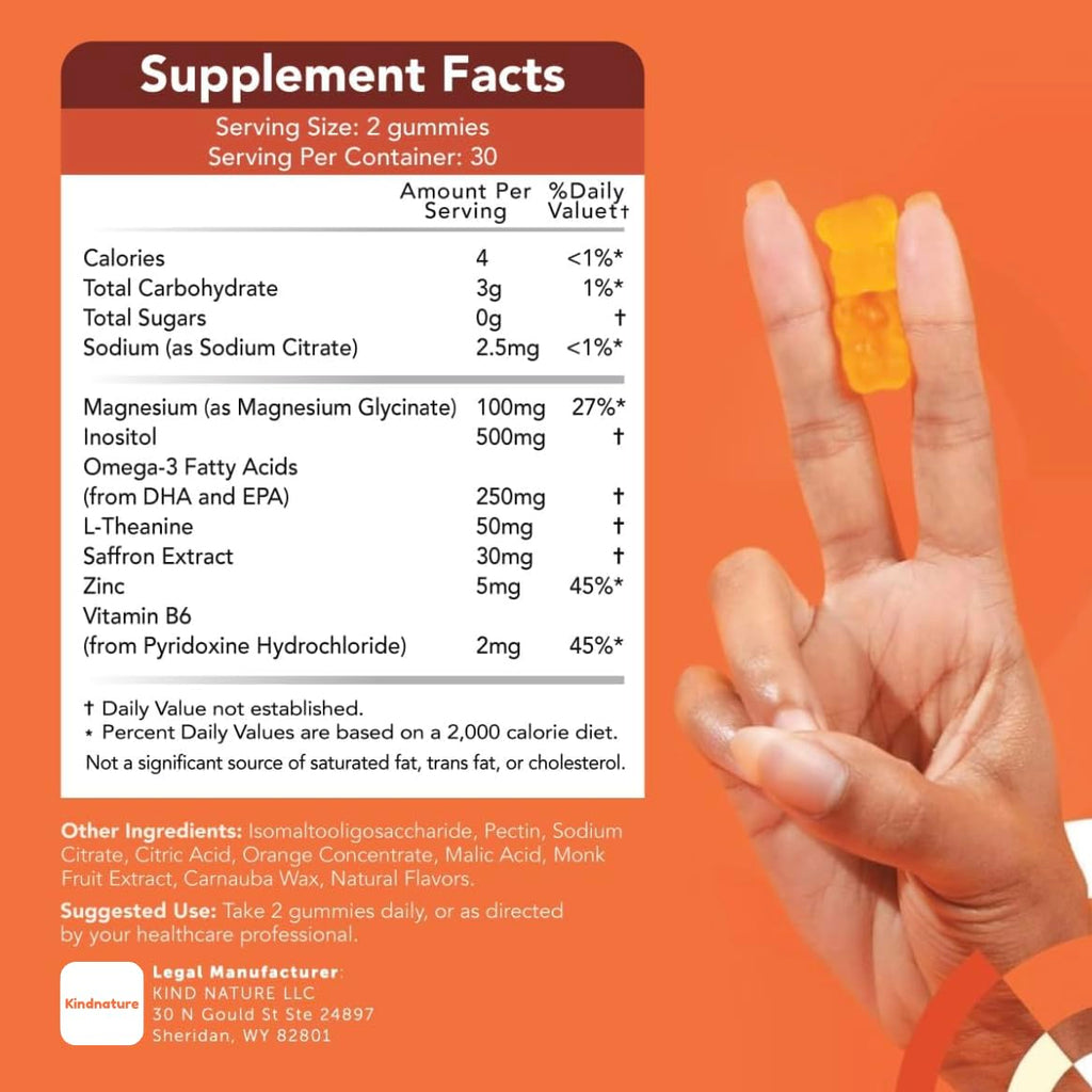 Gojoy Naturals focus gummies orange flavor texture
