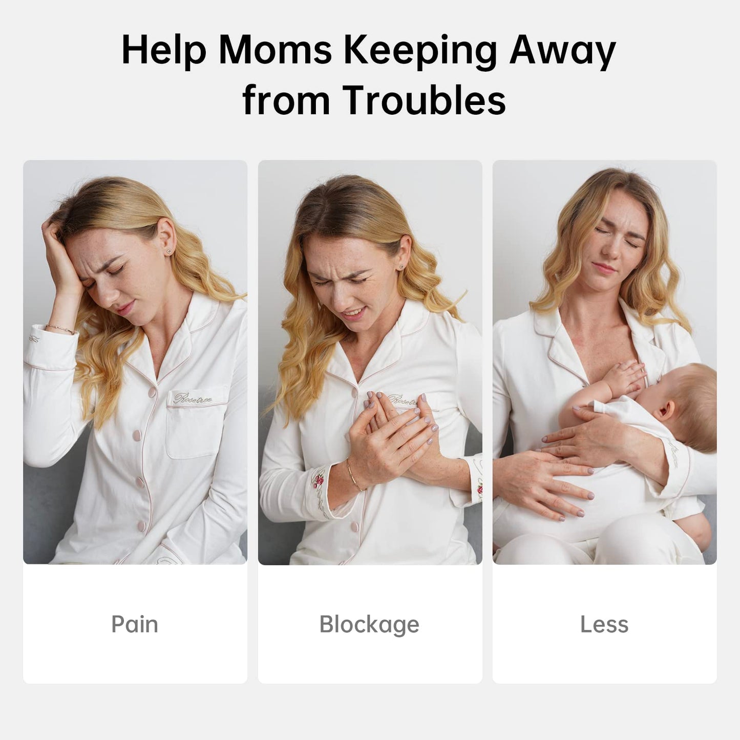 Instructional view of assembled wearable breast pump parts
